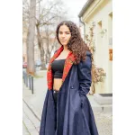 Hoodie-Wickelkleid Rot Vorderseite