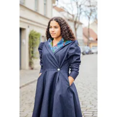 Hoodie-Wickelkleid Denim