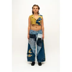Patchwork-Hose Jeans