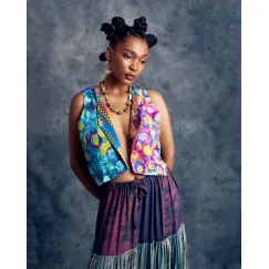 Regenbogen Weste Details