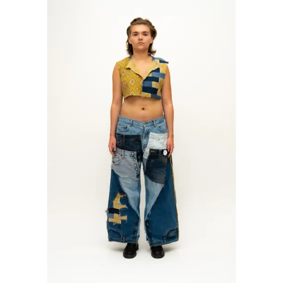 Patchwork-Hose Jeans