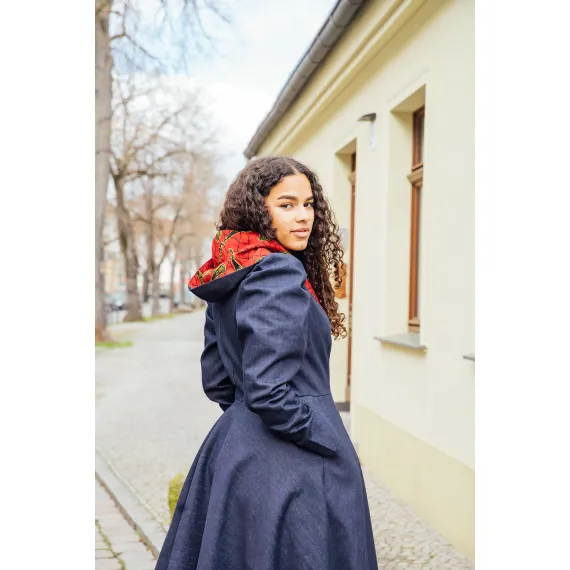 Hoodie-Wickelkleid Rot