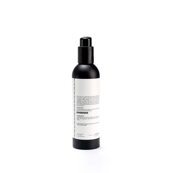 Schwarze Flüssigseife Rückseite