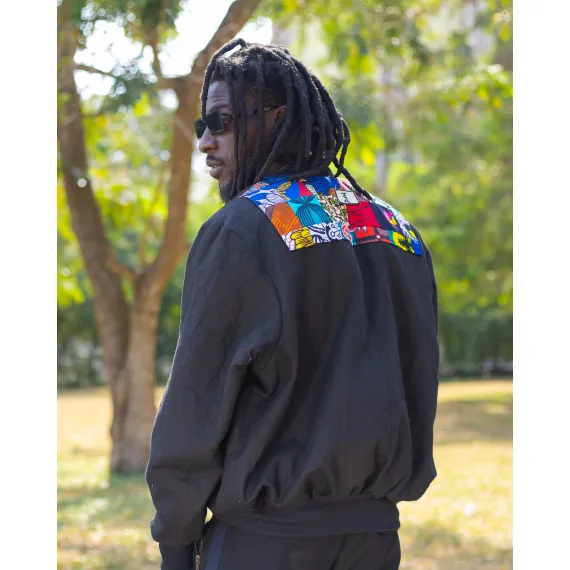 Patchwork Wendejacke tragend Hinterseite