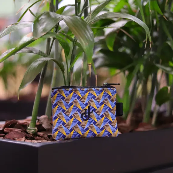 Shweshwe Portemonnaie Blau Beispiel