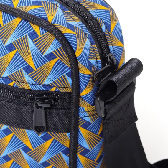 Shweshwe Umhängetasche Blau Seitenansicht