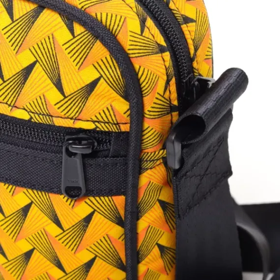 Shweshwe Umhängetasche Gelb seitlich