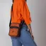 Shweshwe Umhängetasche Orange getragen seitlich