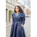 Hoodie-Wickelkleid Denim